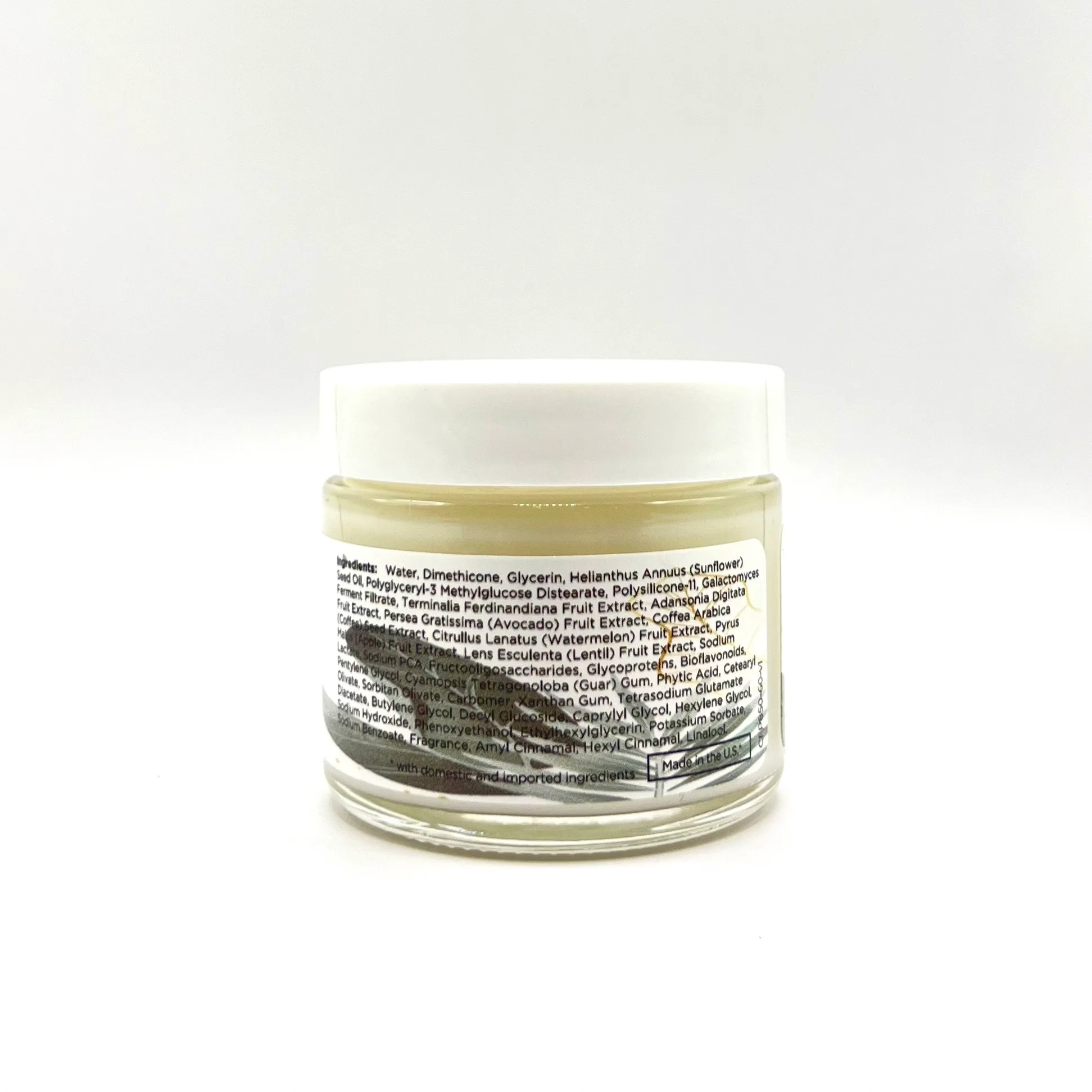 A jar of Gel Cream Moisturizer with Revita-D featuring a white lid and labeled text, situated on a white background.